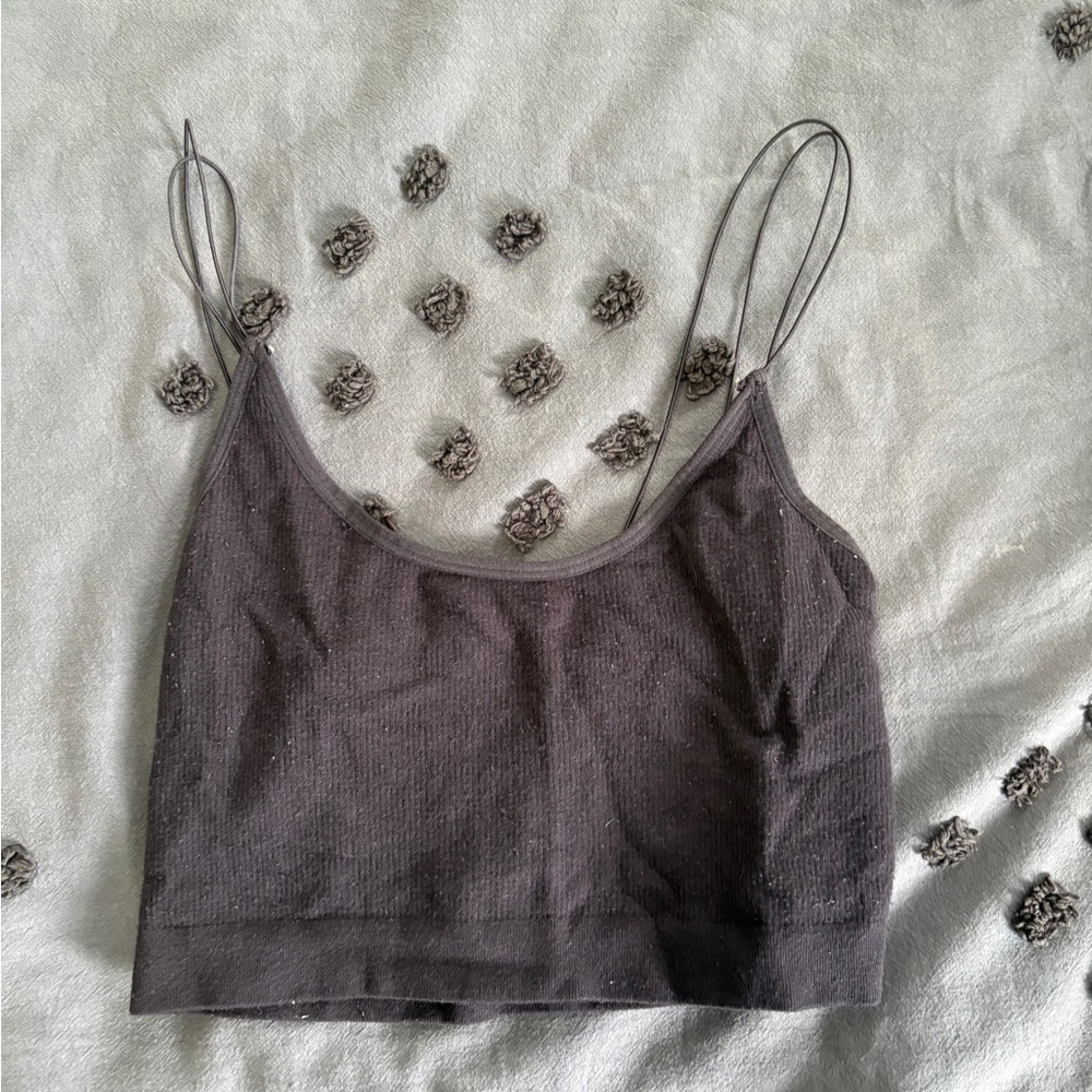Urban Outfitters Out from Under black double strap cropped tank